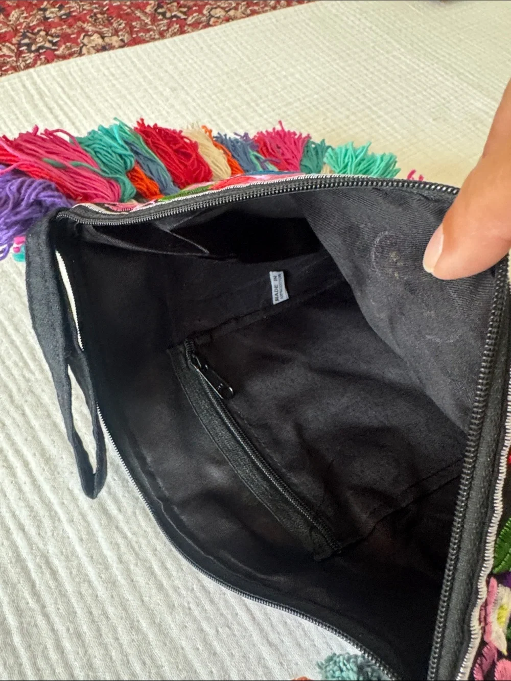 Boho Embroidered Multicolor Tassel Clutch - Women Bags